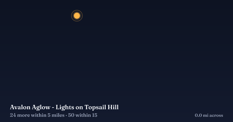 Map of Avalon Aglow - Lights on Topsail Hill and the 50 other Christmas light displays within 15 miles