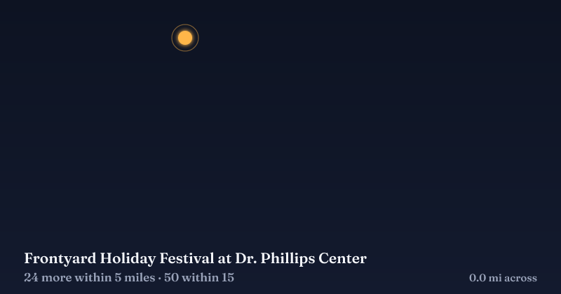 Map of Frontyard Holiday Festival at Dr. Phillips Center and the 50 other Christmas light displays within 15 miles