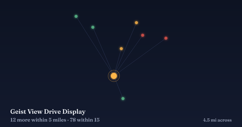 Map of Geist View Drive Display and the 78 other Christmas light displays within 15 miles