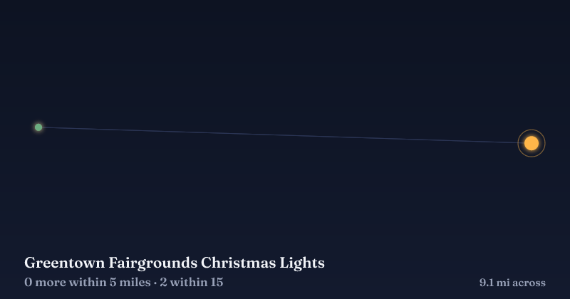 Map of Greentown Fairgrounds Christmas Lights and the 2 other Christmas light displays within 15 miles