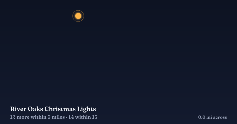 Map of River Oaks Christmas Lights and the 14 other Christmas light displays within 15 miles