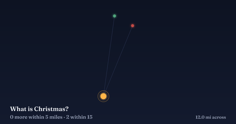 Map of What is Christmas? and the 2 other Christmas light displays within 15 miles