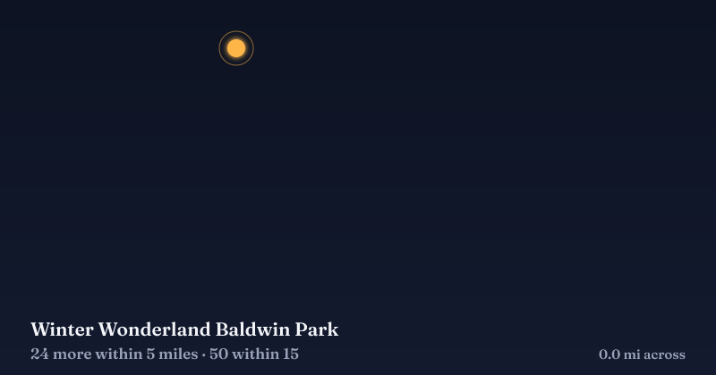 Map of Winter Wonderland Baldwin Park and the 50 other Christmas light displays within 15 miles